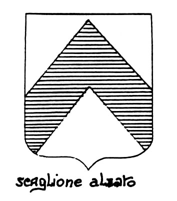 Imagem do termo heráldico: Scaglione alzato